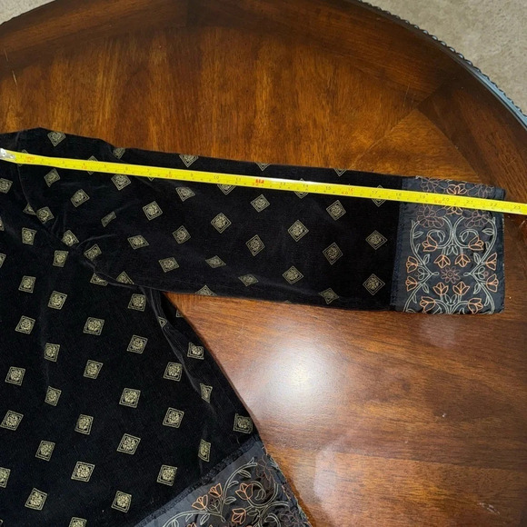 Hearts of Palms printed Corduroy Jacket with embroidered borders-size approx Lg - Picture 11 of 14